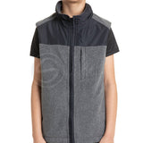 Polar English Fleece Bomber Vest Charcoal Grey & Black