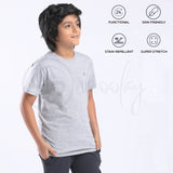 Stain Repeller Solid Grey Melange Tee