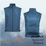 Teal JackPack Jacket and Backpack Core Functionality