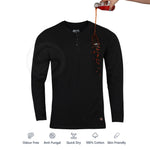 Zero Stain 100 Percent Premium Cotton Full Sleeve Henley T shirt